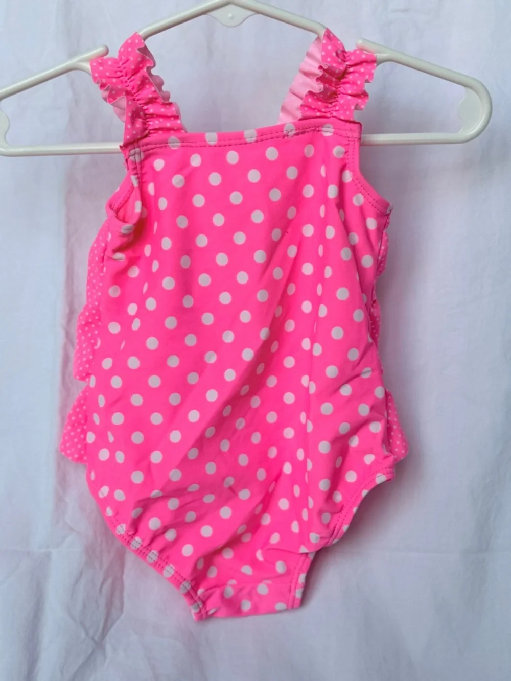 child of mine Pink Polka Dot Ruffle Swimsuit
